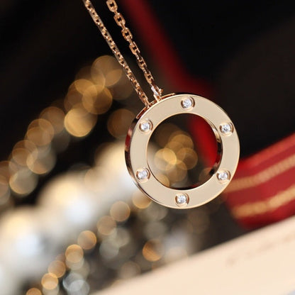 [Moco] LIEBESHALSKETTE 16MM 6 DIAMANTEN ROTGOLD
