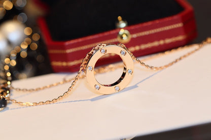 [Moco] LIEBESHALSKETTE 16MM 6 DIAMANTEN ROTGOLD