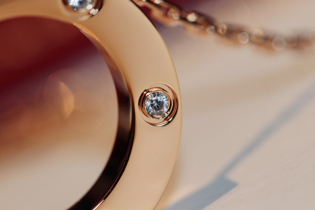 [Moco] LIEBESHALSKETTE 16MM 6 DIAMANTEN ROTGOLD