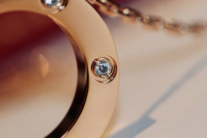 [Moco] LIEBESHALSKETTE 16MM 6 DIAMANTEN ROTGOLD