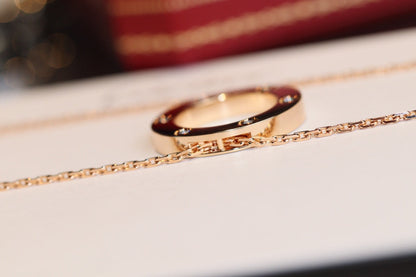 [Moco] LIEBESHALSKETTE 16MM 6 DIAMANTEN ROTGOLD