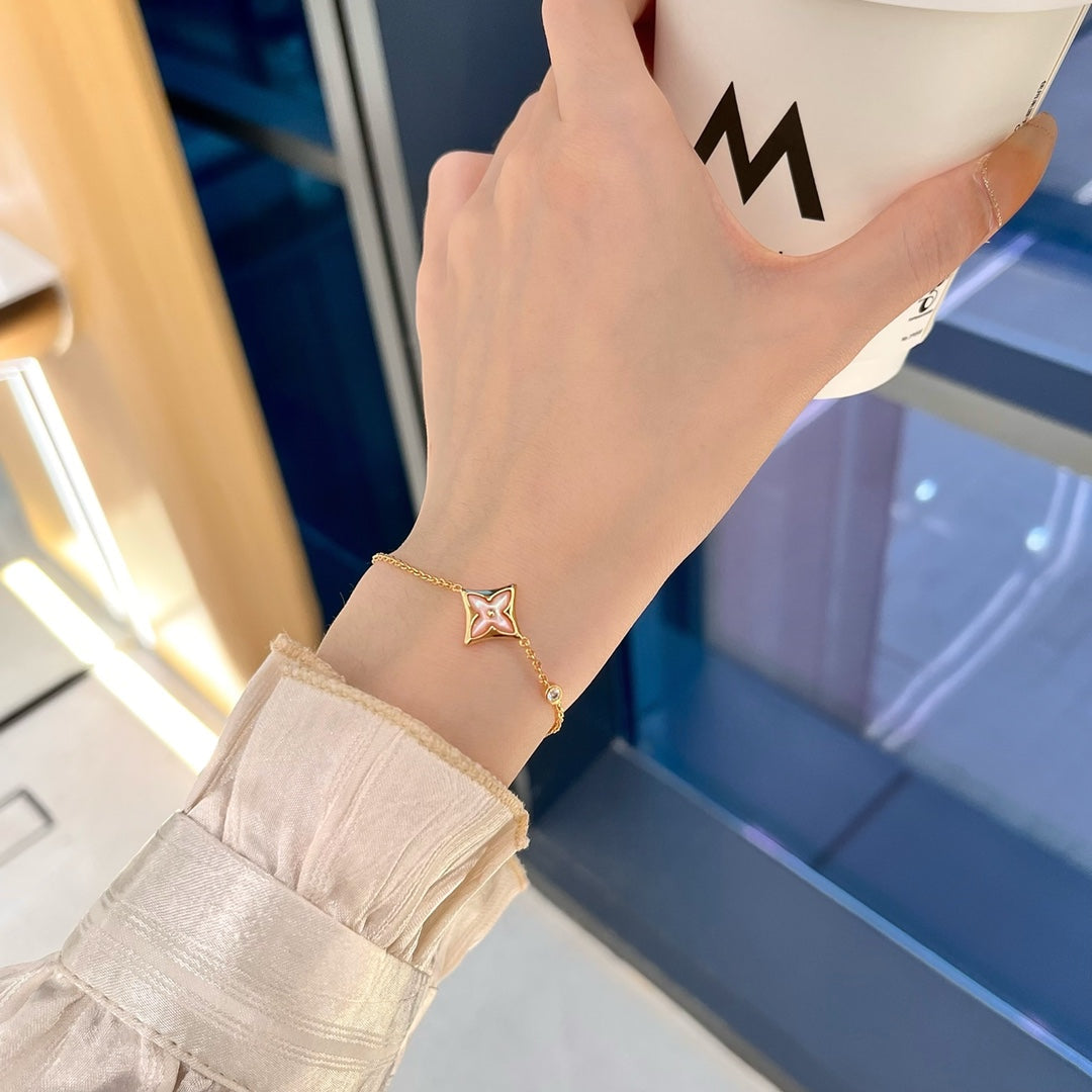 [Moco]スター1ダイヤモンドピンクゴールドブレスレット