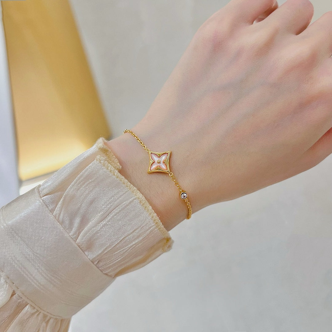 [Moco]スター1ダイヤモンドピンクゴールドブレスレット