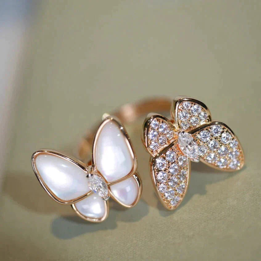 [Moco]ZWILLINGS-SCHMETTERLINGS-DIAMANT-MOP-RING