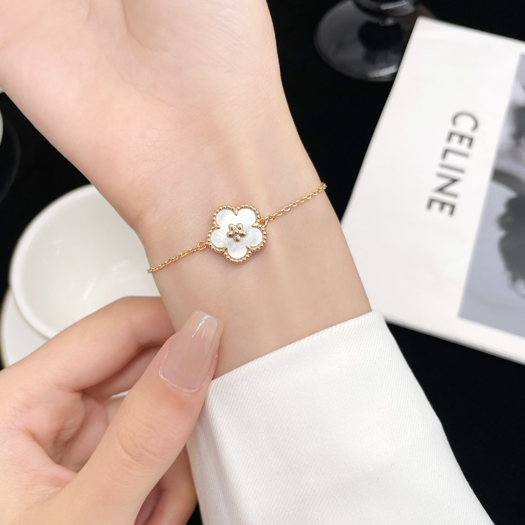 [Moco]ラッキースプリング ローズゴールド モップブレスレット