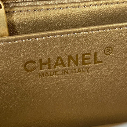 Classic Mini Flap Bag 20cm Grey Lambskin Gold Hardware