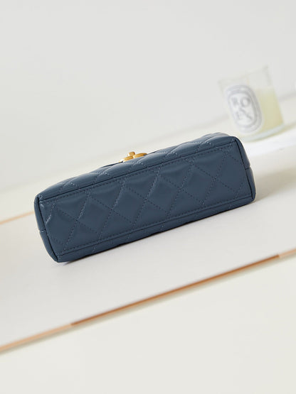 cc 24a nano 19cm kelly shopper bag steel blue lambskin