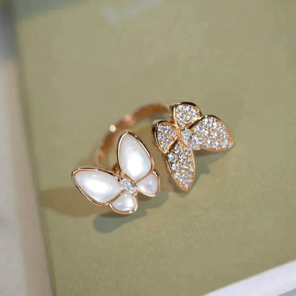 [Moco]ZWILLINGS-SCHMETTERLINGS-DIAMANT-MOP-RING