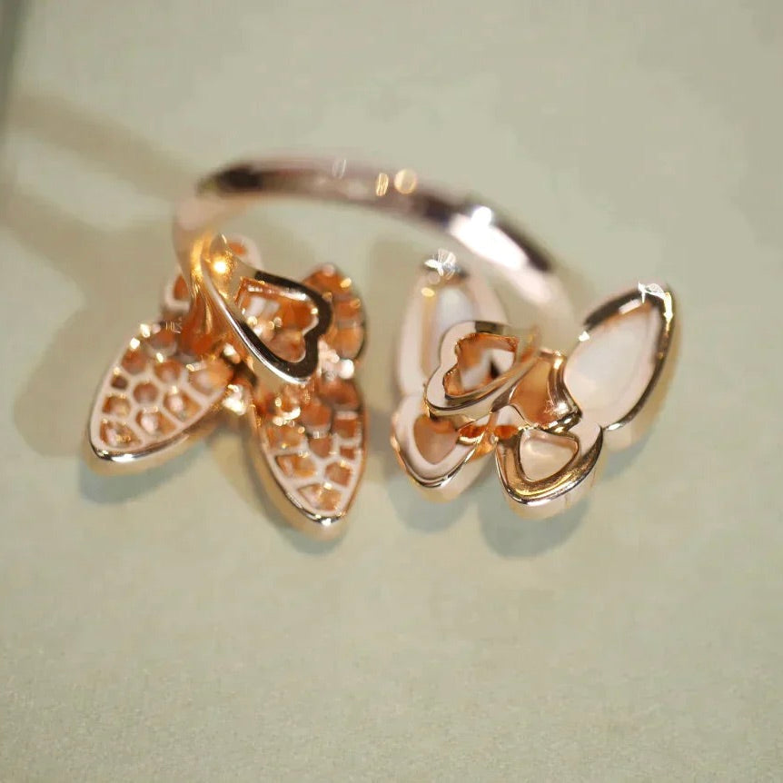 [Moco]ZWILLINGS-SCHMETTERLINGS-DIAMANT-MOP-RING