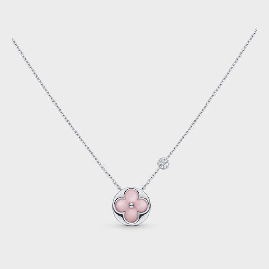 [Moco]サンモチーフ ピンクモップ シルバーブレスレット
