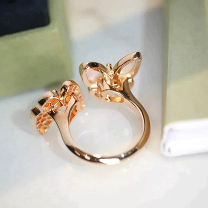 [Moco]ZWILLINGS-SCHMETTERLINGS-DIAMANT-MOP-RING