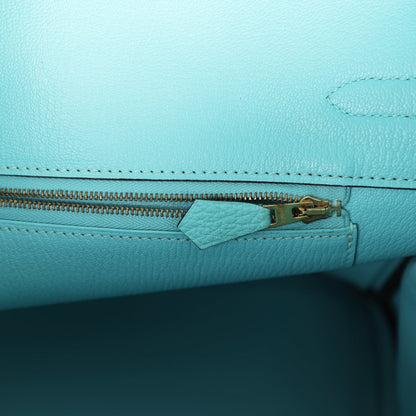 Hermes Birkin 35 Bleu Atoll Togo Gold Hardware