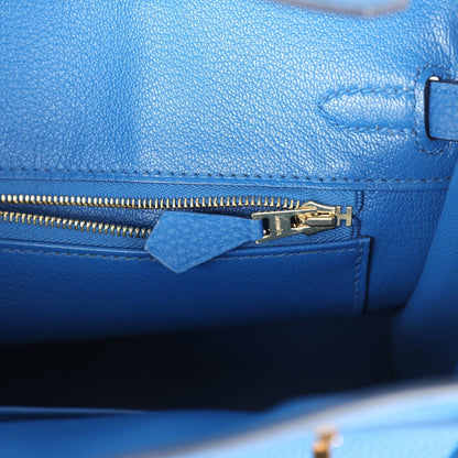 Hermes Birkin 25 Bleu Zellige Togo Gold Hardware