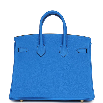 Hermes Birkin 25 Bleu Hydra Togo Gold Hardware