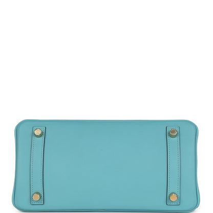 Hermes Birkin 25 Bleu Saint Cyr Swift Gold Hardware