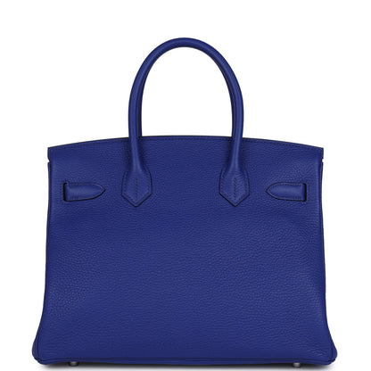 Hermes Birkin 30 Bleu Electric Clemence Palladium Hardware