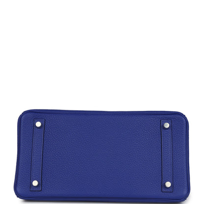 Hermes Birkin 30 Bleu Electric Clemence Palladium Hardware