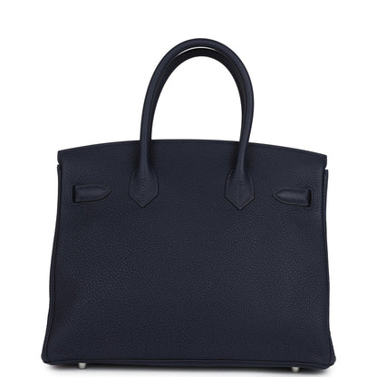 Hermes Birkin 30 Bleu Nuit Togo Palladium Hardware