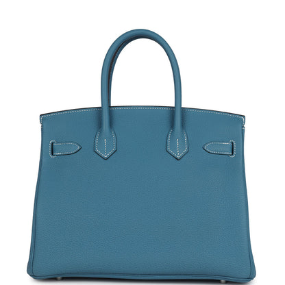 Hermes Birkin 30 Blue Jean Togo Palladium Hardware