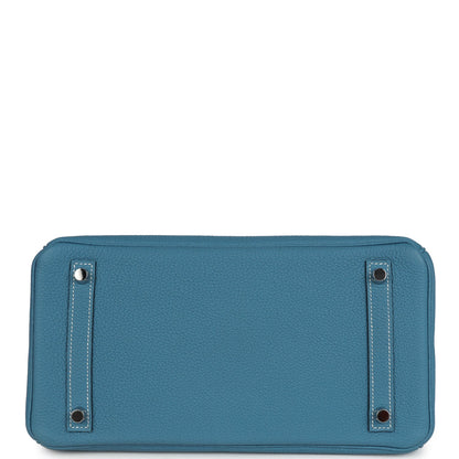Hermes Birkin 30 Blue Jean Togo Palladium Hardware