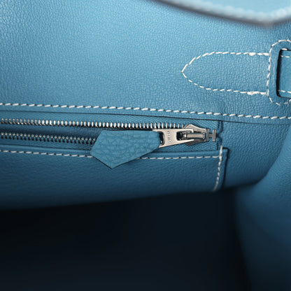 Hermes Birkin 30 Blue Jean Togo Palladium Hardware