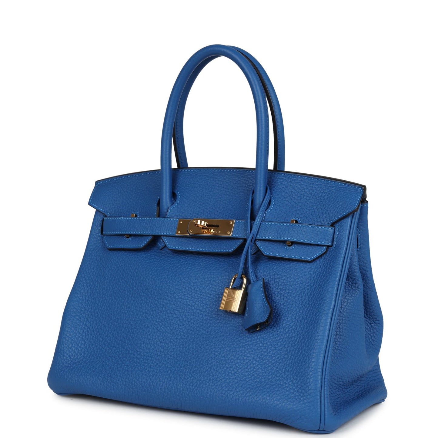 Hermes Birkin 30 Bleu Hydra Clemence Gold Hardware