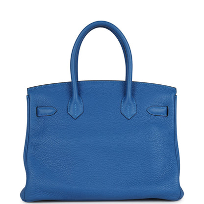 Hermes Birkin 30 Bleu Hydra Clemence Gold Hardware