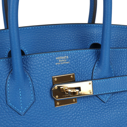 Hermes Birkin 30 Bleu Hydra Clemence Gold Hardware
