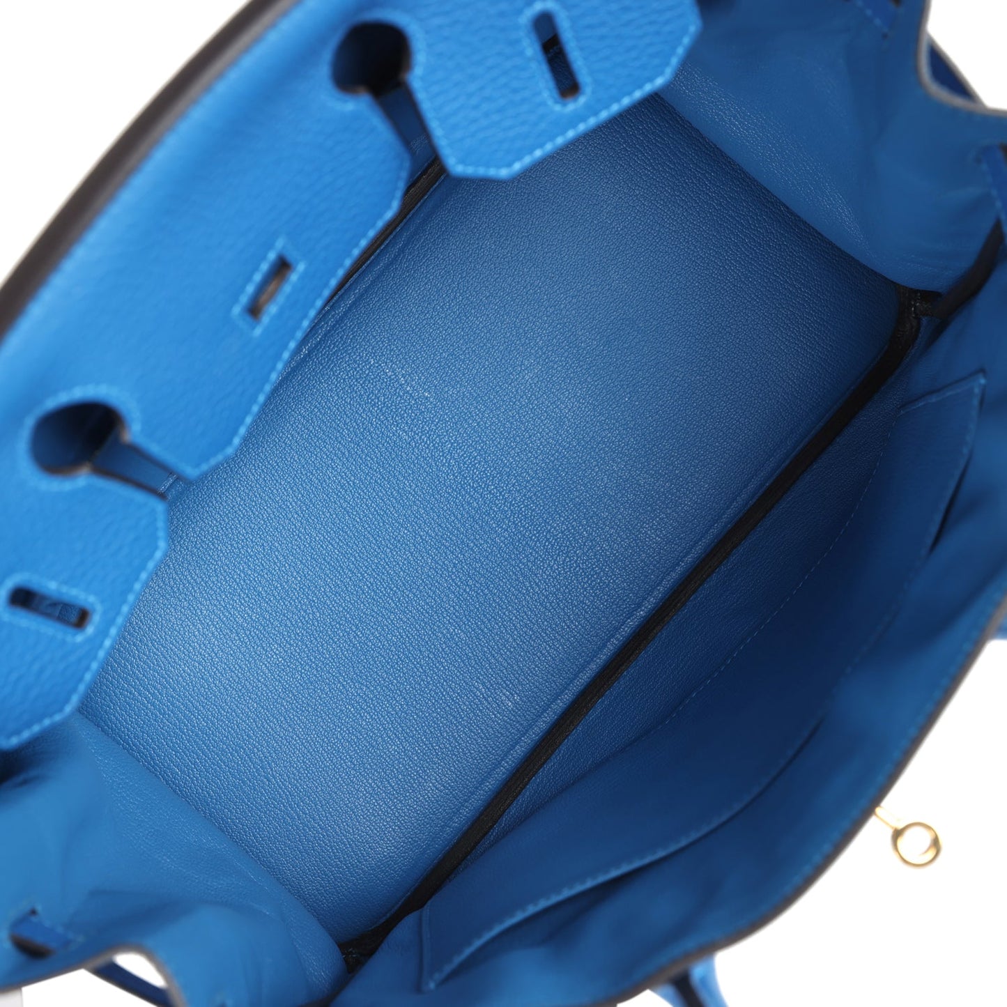 Hermes Birkin 30 Bleu Hydra Clemence Gold Hardware