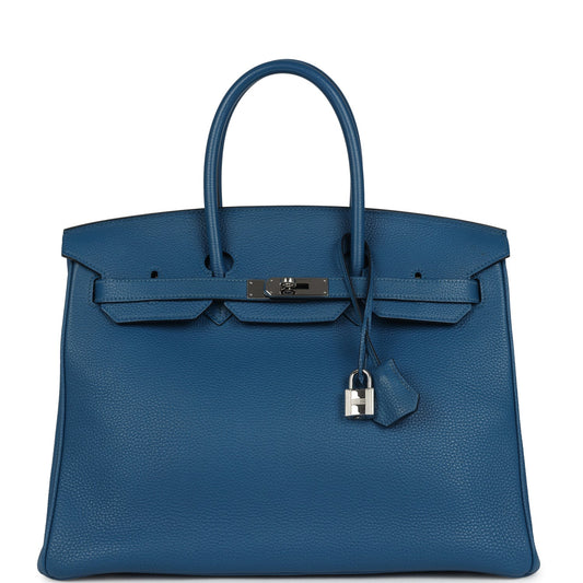 Hermes Birkin 35 Bleu de Galice Togo Palladium Hardware