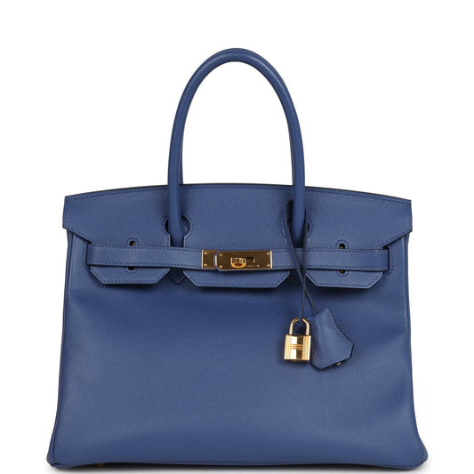 Hermes Birkin 30 Bleu Brighton Epsom Gold Hardware