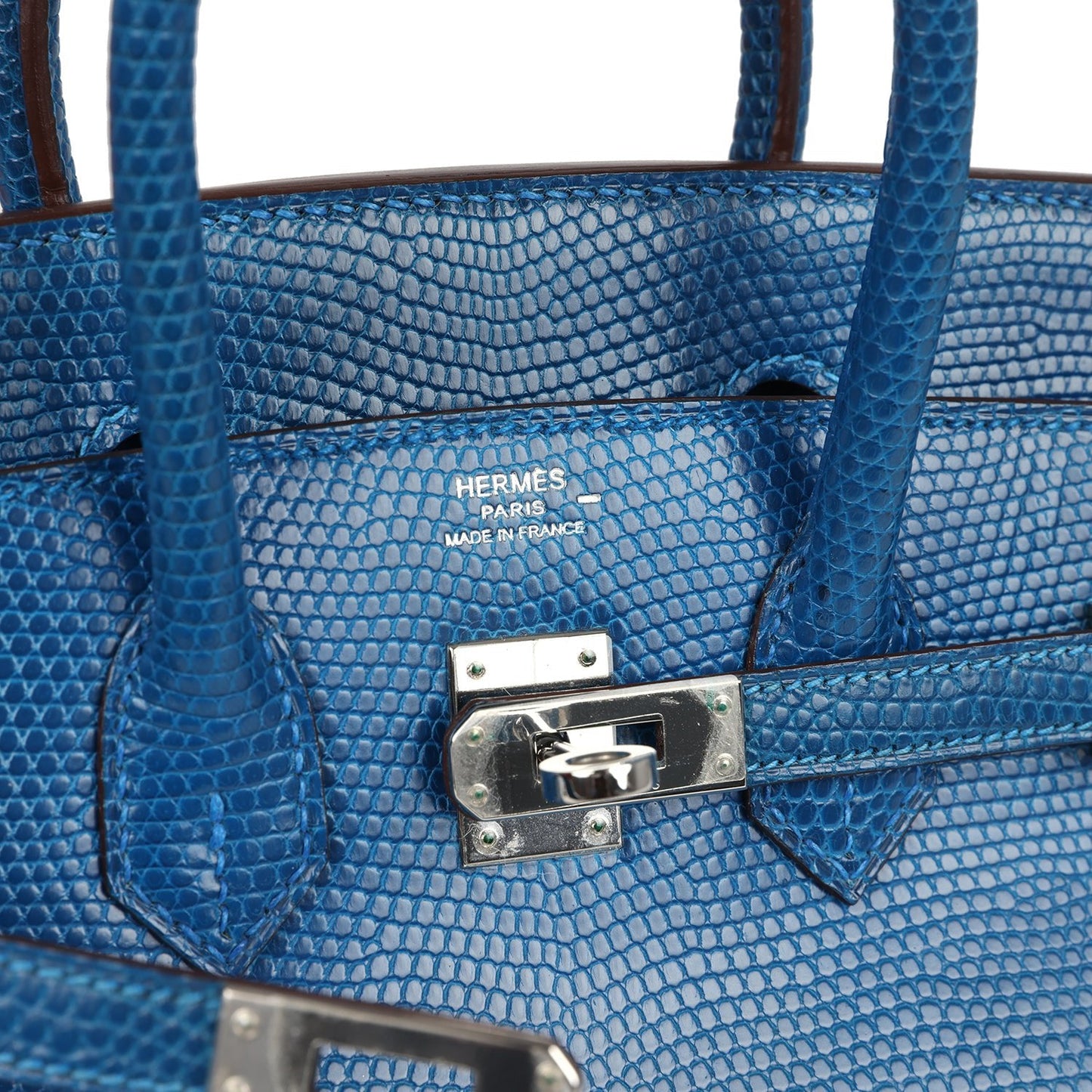 Hermes Birkin 25 Bleu Izmir Varanus Niloticus Lizard Palladium Hardware
