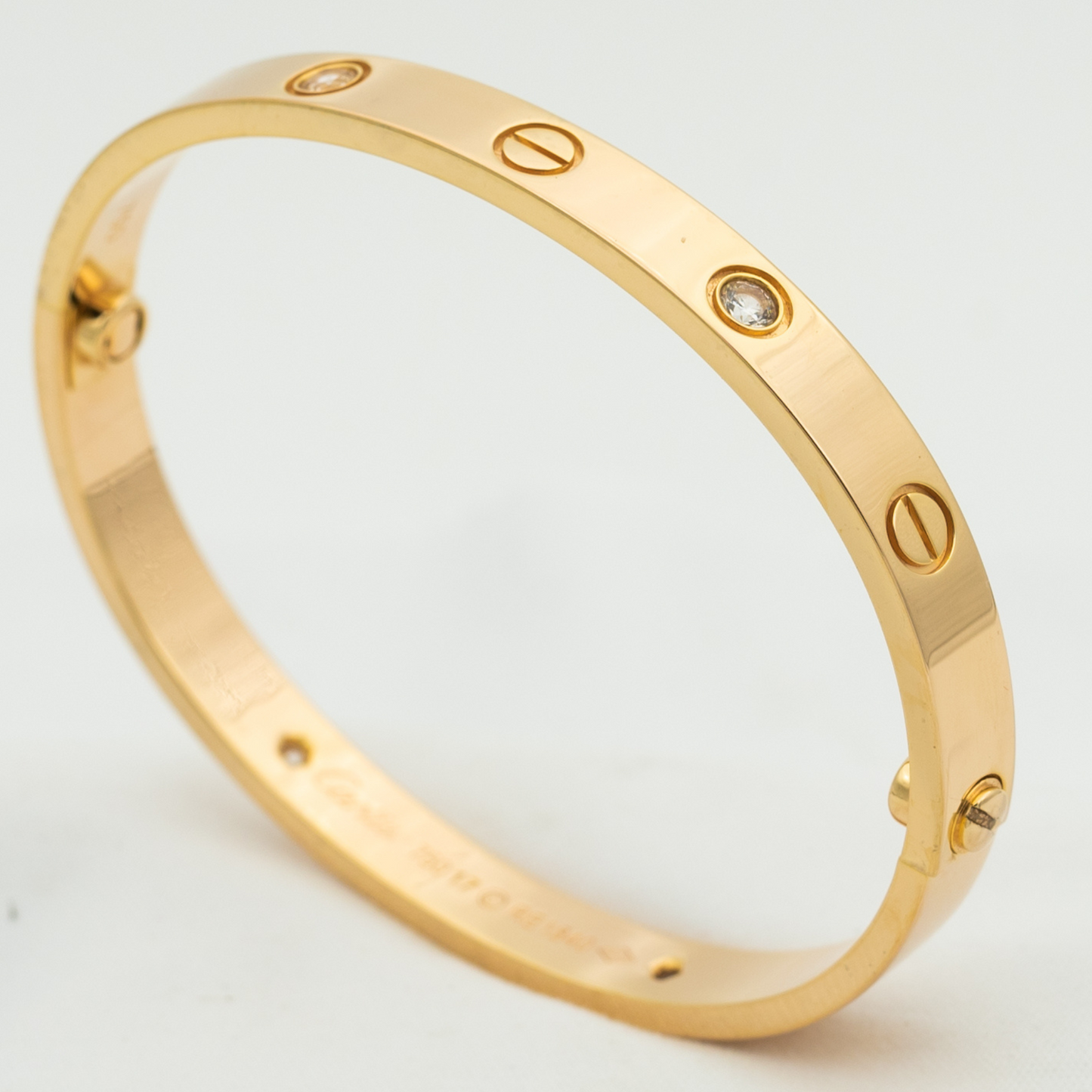 [モコ]ラブブレスレット 6.1mm 4ダイヤモンド