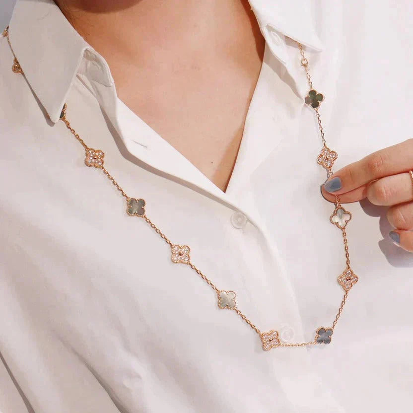 [Moco]CLOVER 20 MOTIFS DARK MOP DIAMOND HALSKETTE