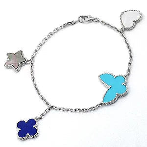 [Moco]LUCKY SPRING SILBERARMBAND 4 MOTIV