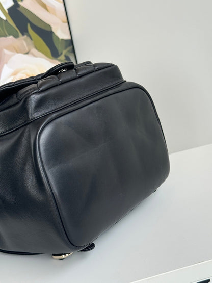 duma backpack 22cm black lambskin light gold hardware