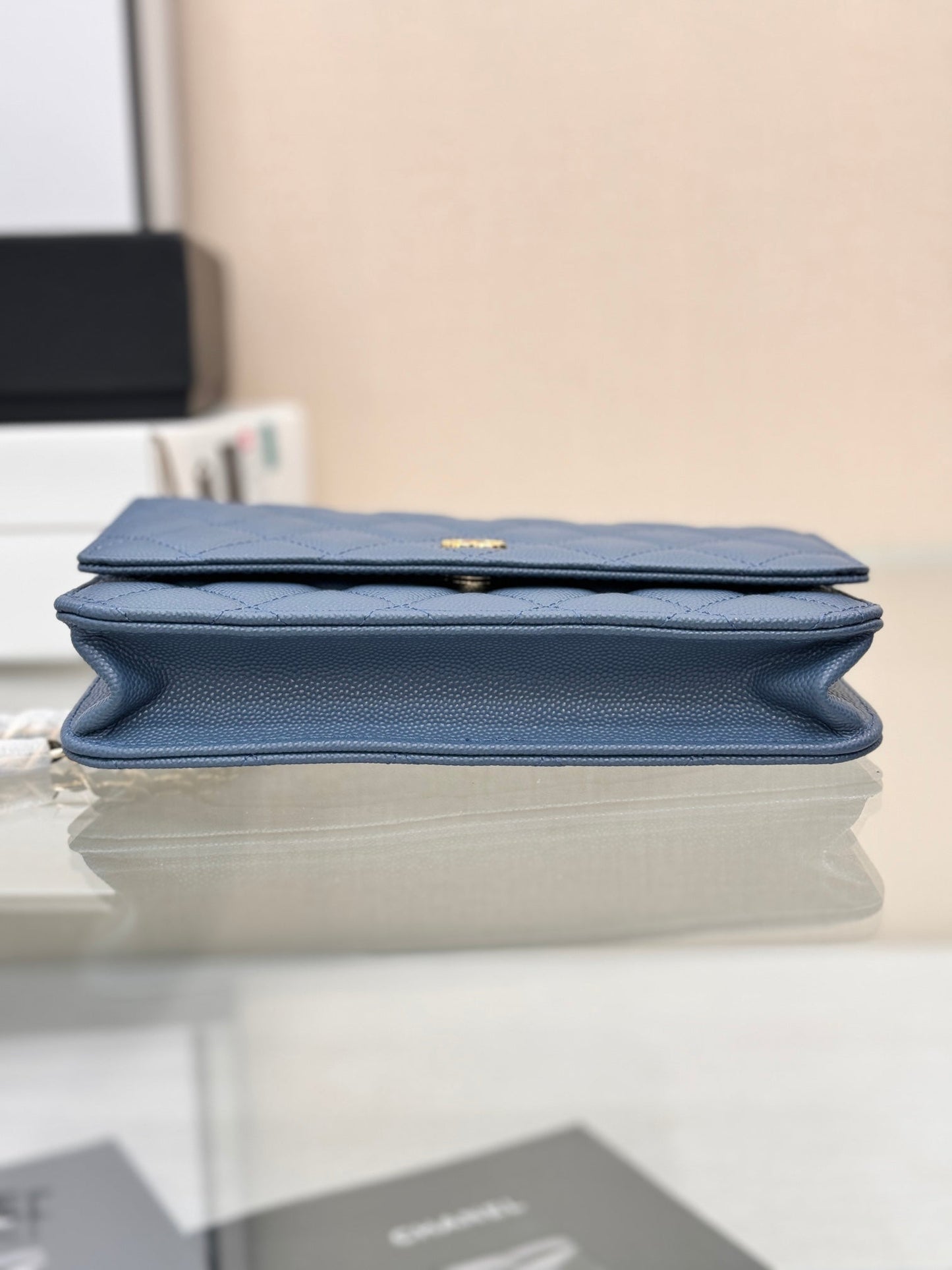 WOC 19CM BLUE JEAN CAVIAR SILVER HARDWARE