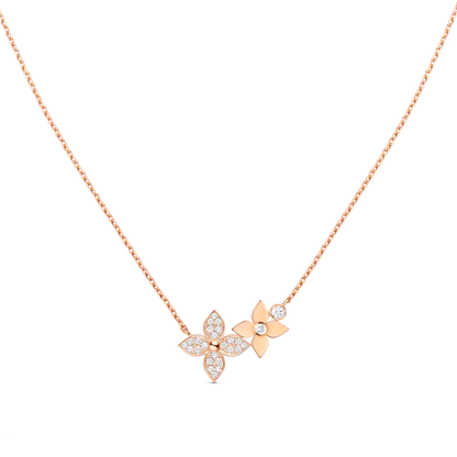 [Moco]Sternblüten-Halskette Roségold mit Diamanten
