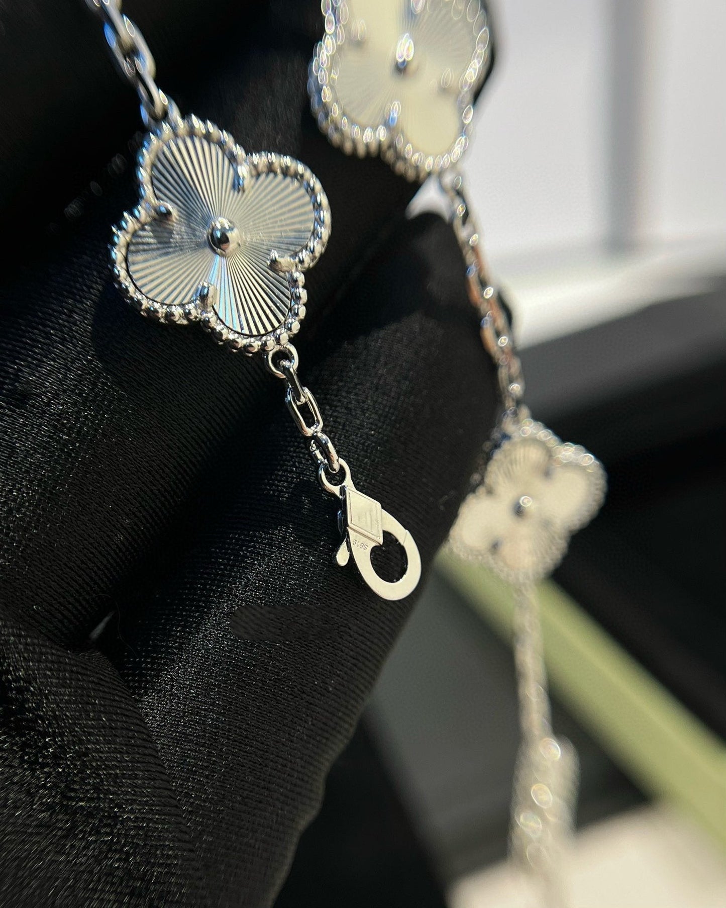 [Moco]クローバー シルバー 5モチーフ ブレスレット